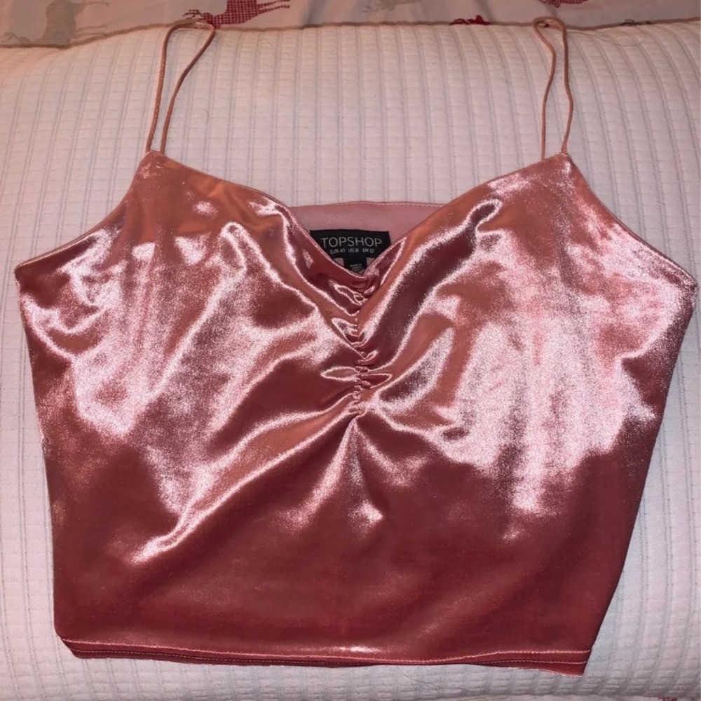 pink velvet cami from topshop